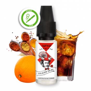 Eliquide Colazon Guine Sensé Insolite. 100% arômes naturels. COLA ORANGE SANGUINE, pg-vg 50-50, 10ml, 0, 3, 6, 12mg de nicotine