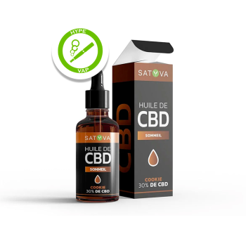 Flacon de 10ml d’huile de CBD sommeil Satyva goût cookies avec 30% de cannabidiol