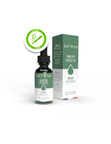 Flacon de 10ml d’huile de CBD large spectre menthe 20% Satyva