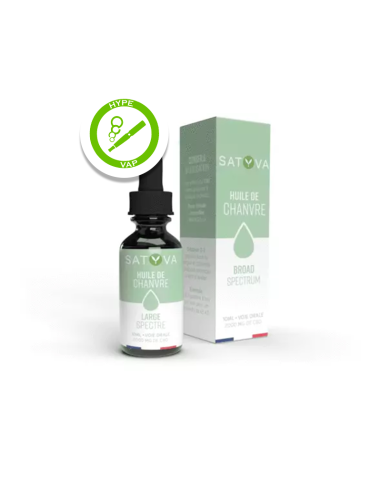 Flacon de 10 ml d’huile de CBD 20 %, extrait à spectre complet, contenant CBD, CBN, CBG, CBDA et terpènes.