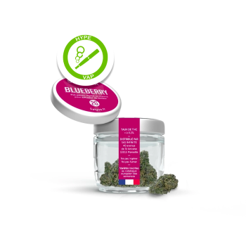 Image de la Fleur de CBD Greenhouse Blueberry, conditionnée en 16 g