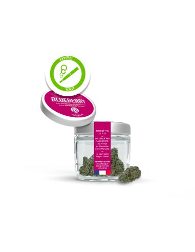 Image de la Fleur de CBD Greenhouse Blueberry, conditionnée en 16 g