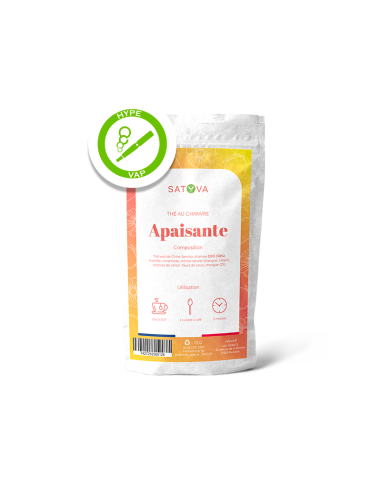 Image du Thé CBD Apaisante de la marque Satyva, sachet de 25 g.