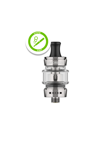 Atomiseur GTX 18 Silver de Vaporesso avec réservoir de 3 ml.