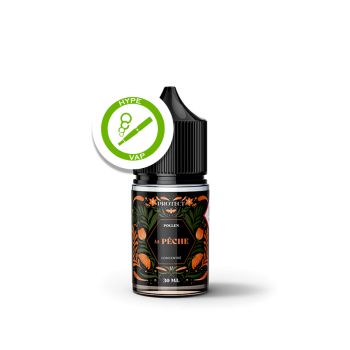 Flacon de 30 ml d’arôme concentré La Pêche de Protect, gamme Pollen, pour DIY.