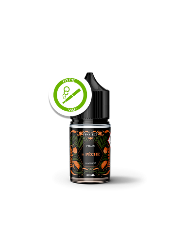 Flacon de 30 ml d’arôme concentré La Pêche de Protect, gamme Pollen, pour DIY.