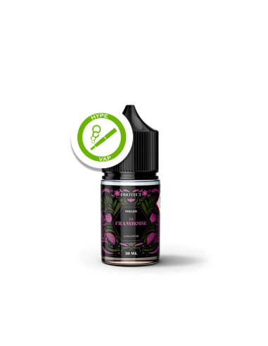 Flacon de 30 ml d’arôme concentré La Framboise de Protect, gamme Pollen, pour DIY.