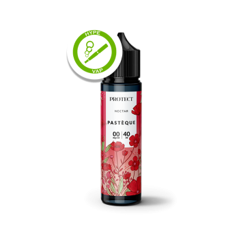 Flacon de 40 ml d’e-liquide Nectar Pastèque de Protect, sans nicotine, avec espace pour boosters.