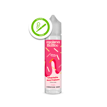 E-liquide Charlotte aux Fraises 50ml Maison Fluffée – notes crémeuses – notes pâtissières – fraise – fraise des bois