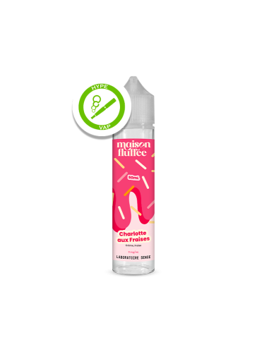 E-liquide Charlotte aux Fraises 50ml Maison Fluffée – notes crémeuses – notes pâtissières – fraise – fraise des bois