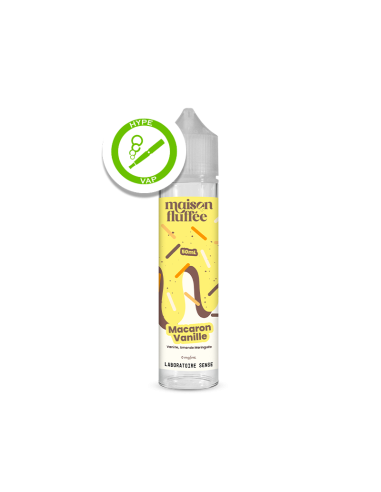 E-liquide Macaron Vanille 50ml Maison Fluffée – notes amandées – meringue – vanille – grillé