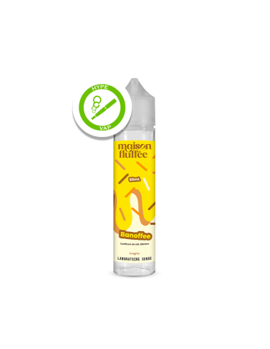 E-liquide Banoffee 50ml Maison Fluffée – notes banane – biscuité – chantilly – caramel