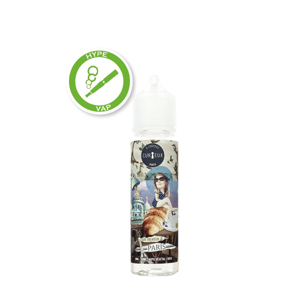 Un matin Paris 50ml Curieux Edition Hexagone, e-liquide 100% vgtale, Caf - Croissant Un matin Paris 50ml Curieux Edition Hexagone, e-liquide 100% vgtale, Caf - Croissant