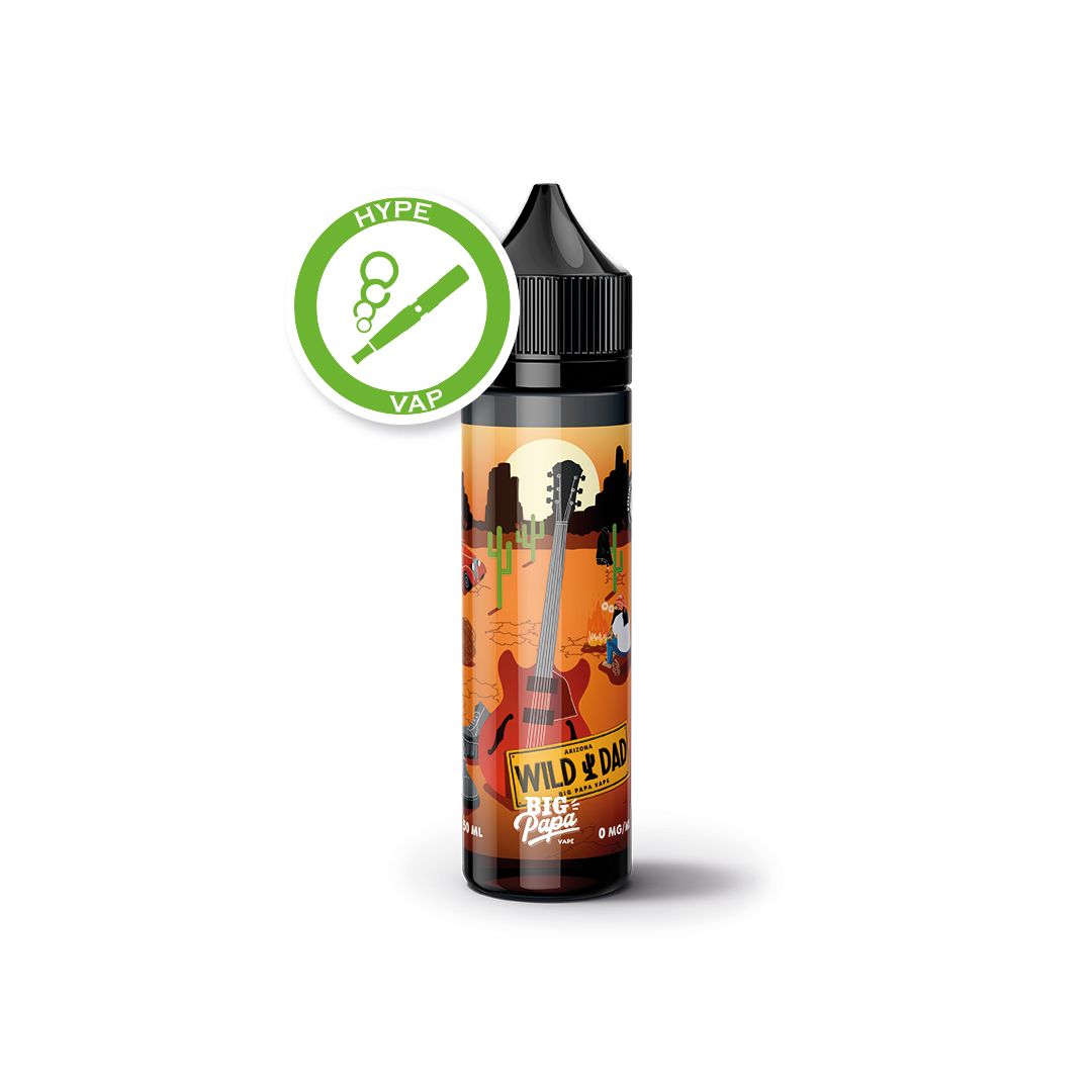 Wild Dad 50 ml Big Papa, e-liquide classic, caramel et vanille. Wild Dad 50 ml Big Papa, e-liquide classic, caramel et vanille.